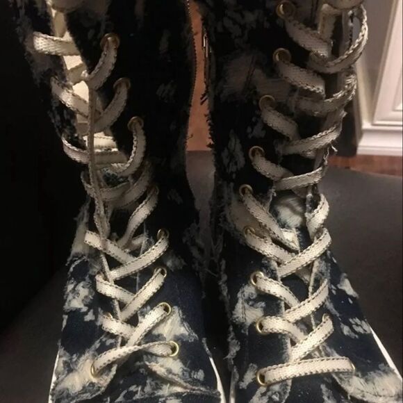 Spa Ziomoda Denim High Top Size 8.5 - Picture 1 of 8